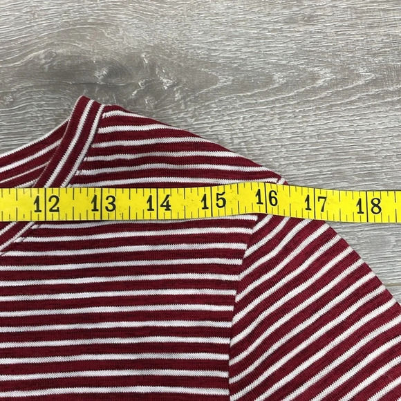 Highline Collective Bell Sleeve Red White Striped Top L - Picture 6 of 15